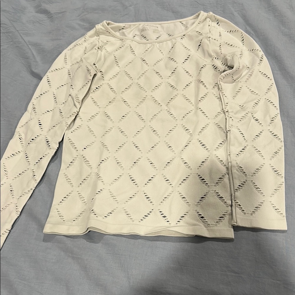 White Long Sleeve Knit Top